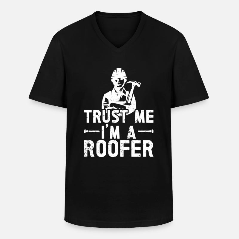 Dachdecker -Dachhäuser Reparaturen - Männer-T-Shirt mit V-Ausschnitt - Schwarz
