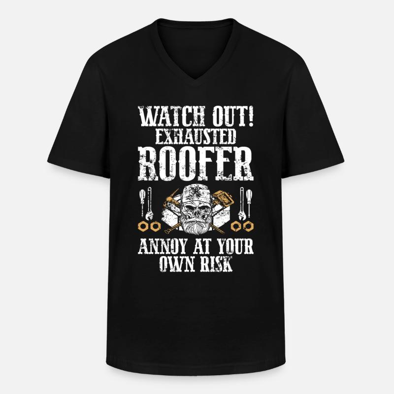 Dachdecker -Dachhäuser Reparaturen - Männer-T-Shirt mit V-Ausschnitt - Schwarz