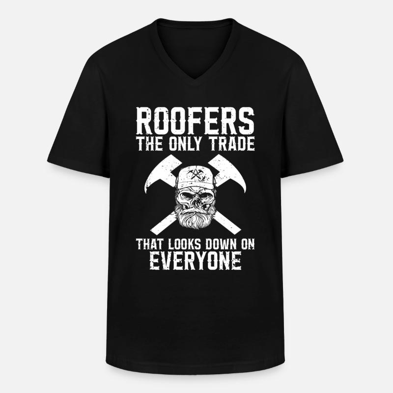 Dachdecker -Dachhäuser Reparaturen - Männer-T-Shirt mit V-Ausschnitt - Schwarz
