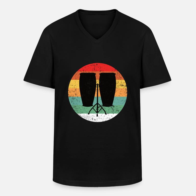 Conga Drum Musician Drumline - Männer-T-Shirt mit V-Ausschnitt - Schwarz