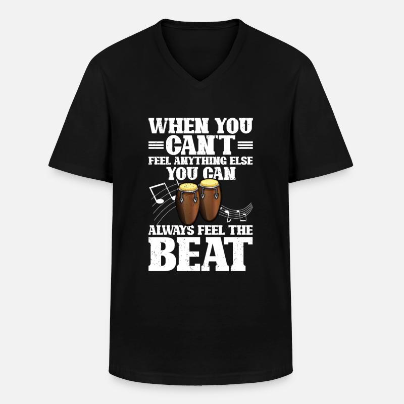 Conga Drum Musician Drumline - Männer-T-Shirt mit V-Ausschnitt - Schwarz