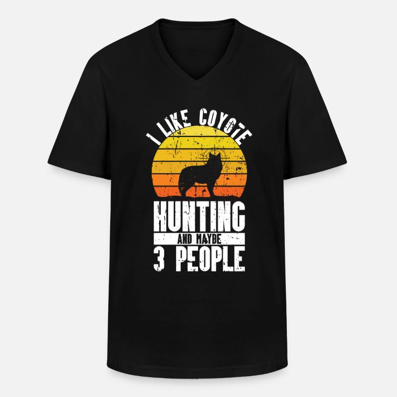 Kojotenjagd - Männer-T-Shirt mit V-Ausschnitt - Schwarz