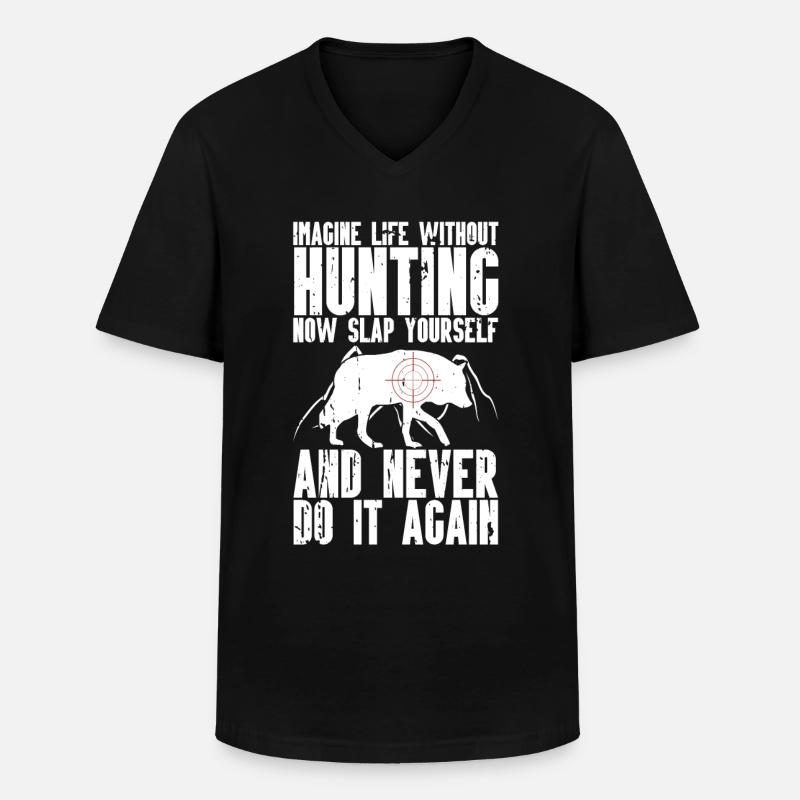 Kojotenjagd - Männer-T-Shirt mit V-Ausschnitt - Schwarz