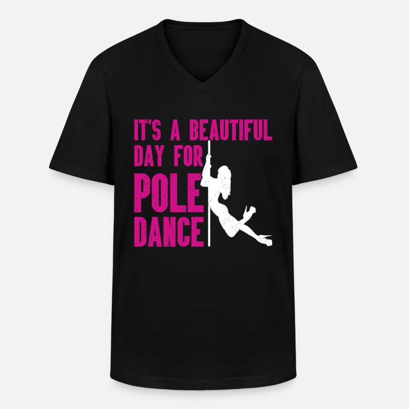 Pole Dance - Männer-T-Shirt mit V-Ausschnitt - Schwarz