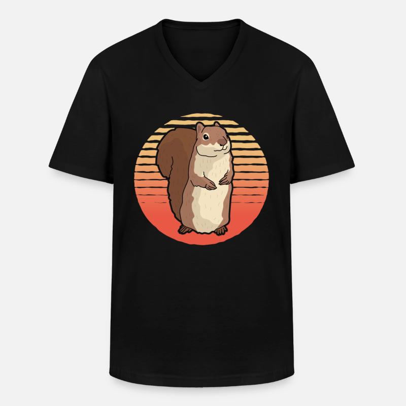 Süßes Eichhörnchen Hörnchen Grauhörnchen Geschenk - Männer-T-Shirt mit V-Ausschnitt - Schwarz