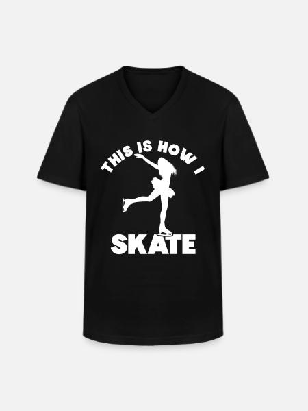 Patinage - T-shirt col V Homme - noir