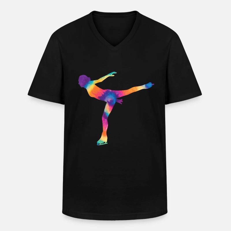 Eislaufen - Männer-T-Shirt mit V-Ausschnitt - Schwarz