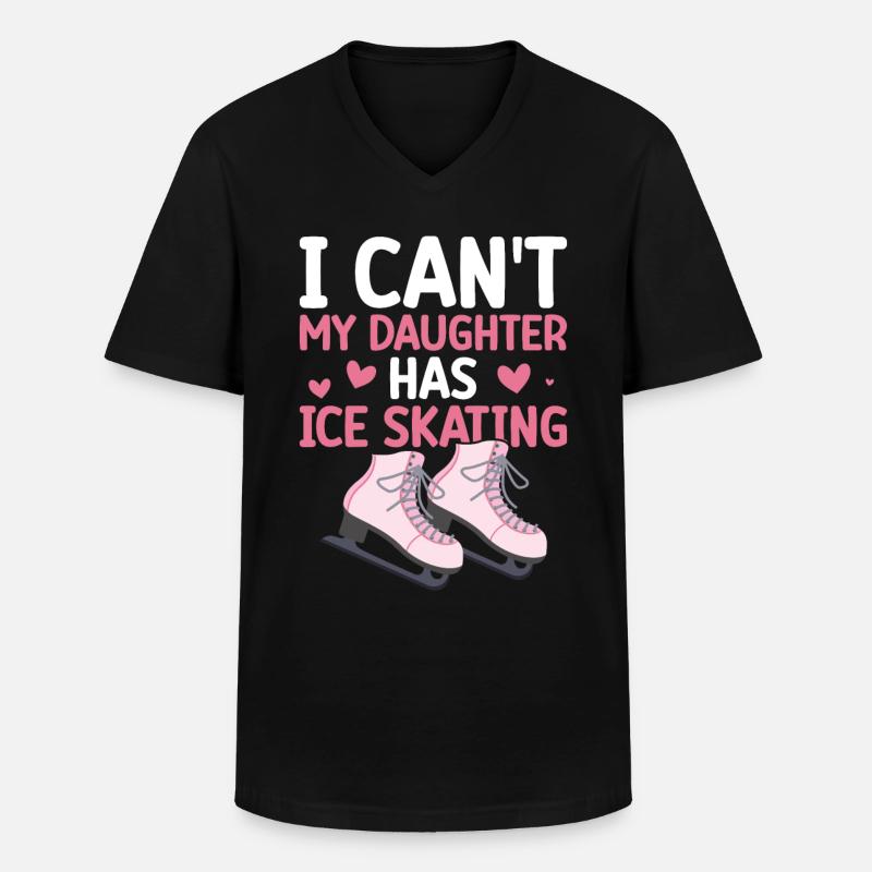 Eislaufen - Männer-T-Shirt mit V-Ausschnitt - Schwarz
