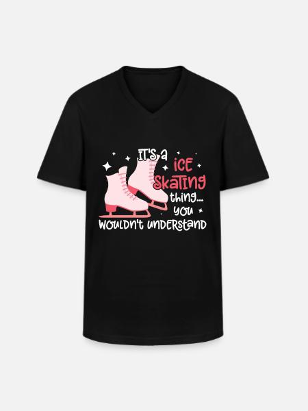 Patinage - T-shirt col V Homme - noir