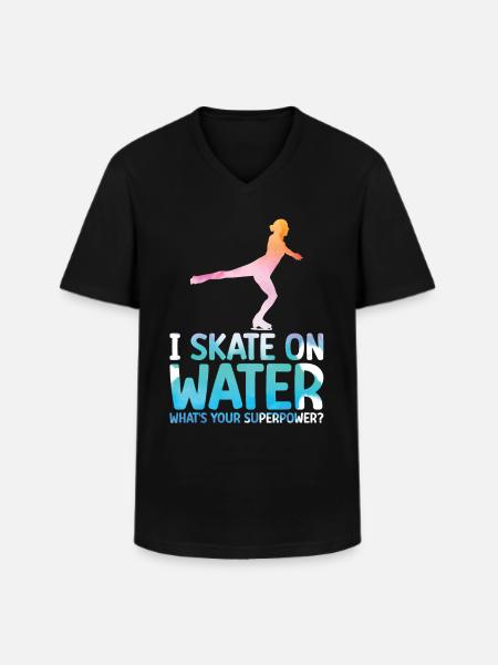 Patinage - T-shirt col V Homme - noir