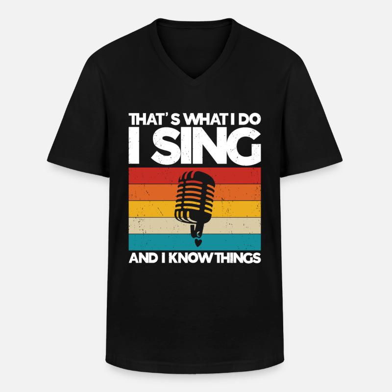 Singen - Männer-T-Shirt mit V-Ausschnitt - Schwarz