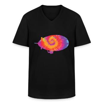 Zeppelin - Men's V-Neck T-Shirt - black - Front - AI Model Male 178 dark (178cm)