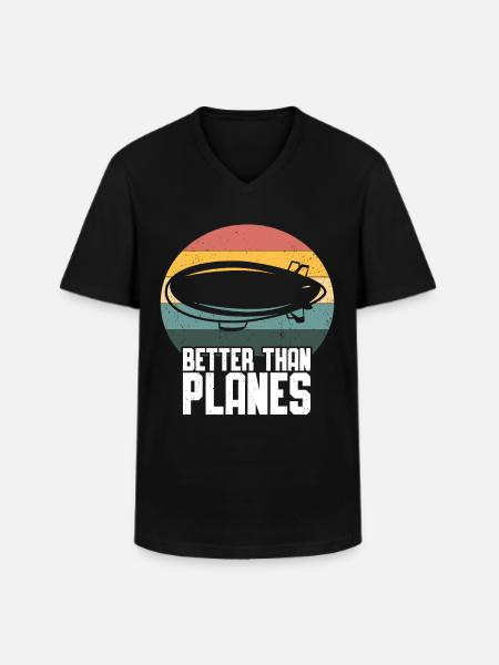 Zeppelin - T-shirt col V Homme - noir