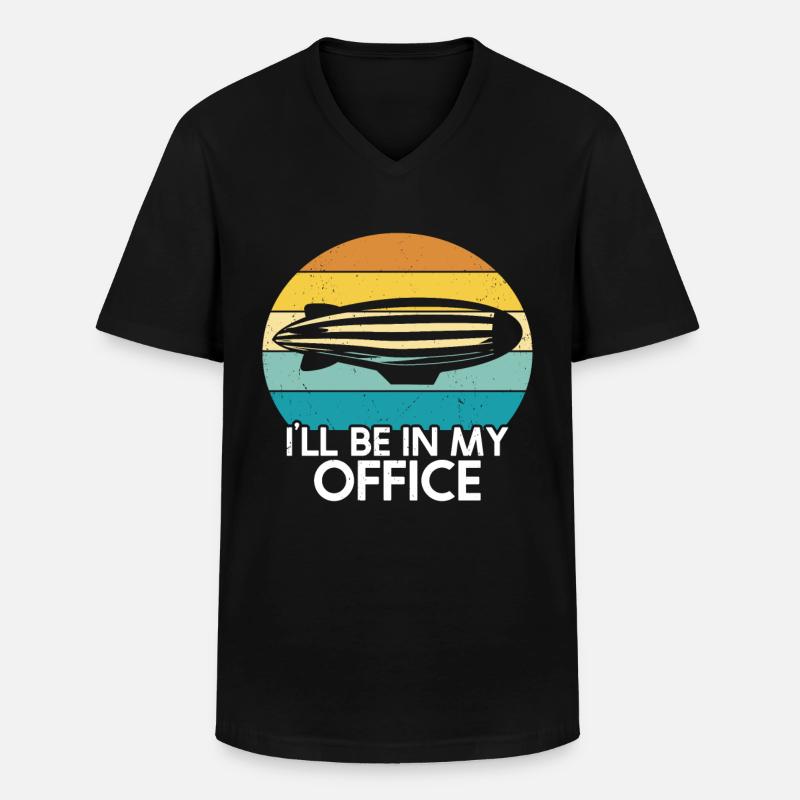Zeppelin - Männer-T-Shirt mit V-Ausschnitt - Schwarz