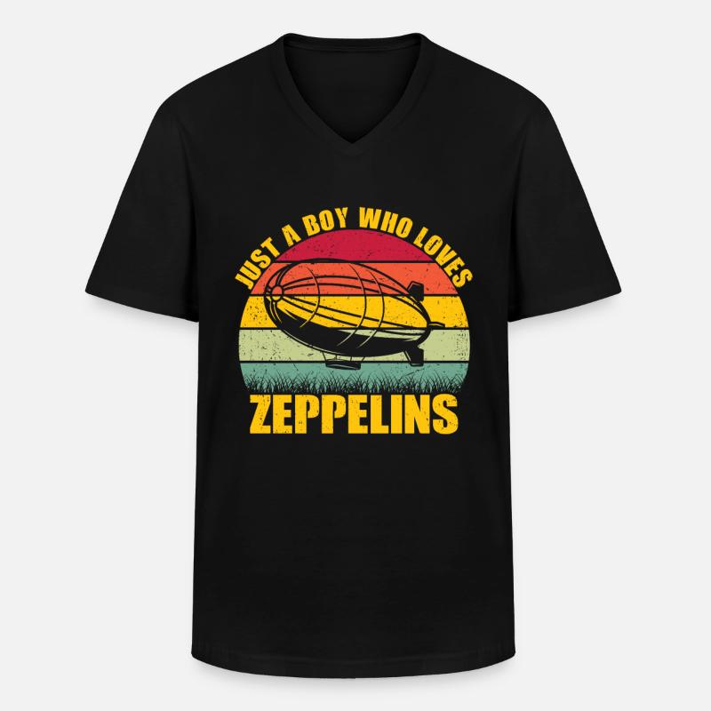 Zeppelin - Männer-T-Shirt mit V-Ausschnitt - Schwarz