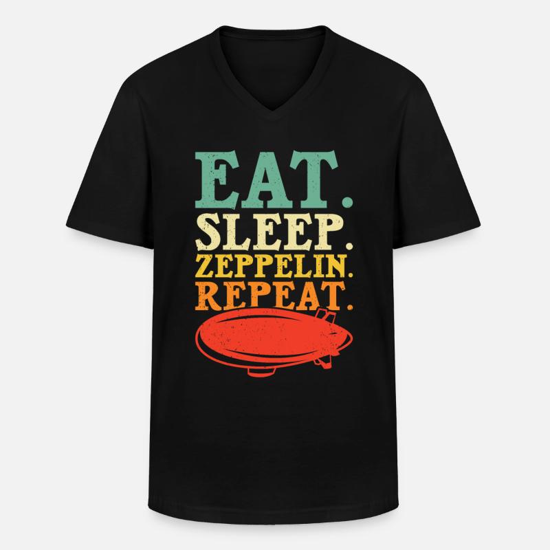 Zeppelin - Männer-T-Shirt mit V-Ausschnitt - Schwarz