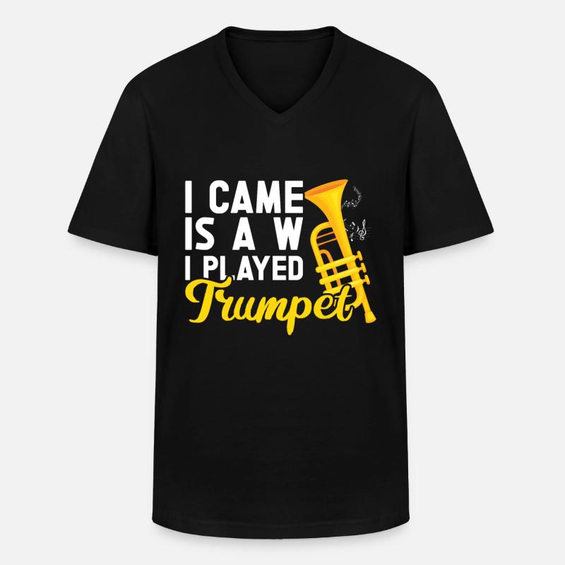 Trompete - Männer-T-Shirt mit V-Ausschnitt - Schwarz