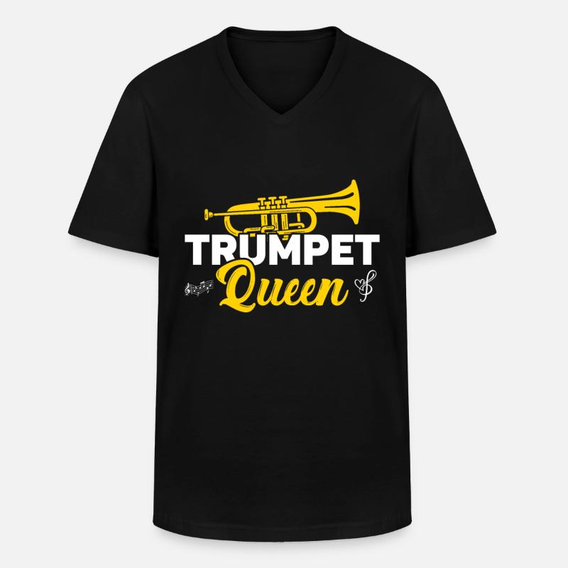 Trompete - Männer-T-Shirt mit V-Ausschnitt - Schwarz