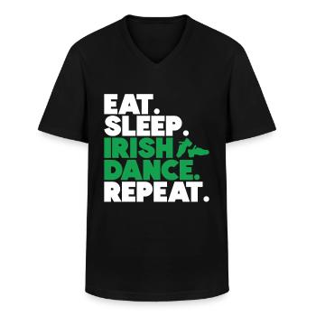 Irish Dance - Men's V-Neck T-Shirt - black - Front - AI Model Male 178 dark (178cm)