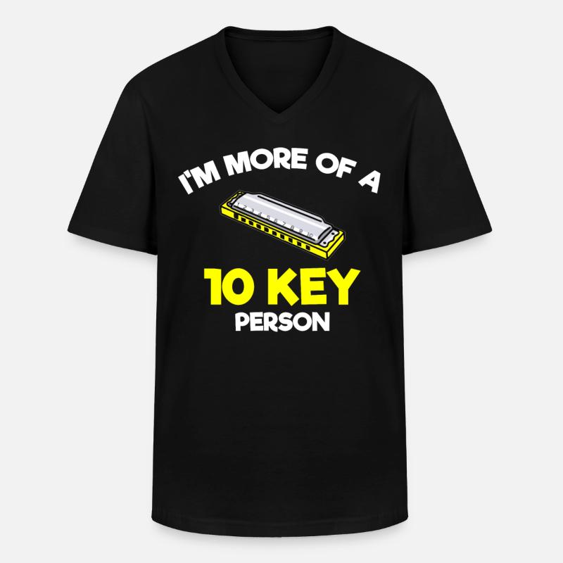 Harmonica player, Harmonica music - Men's V-Neck T-Shirt - black