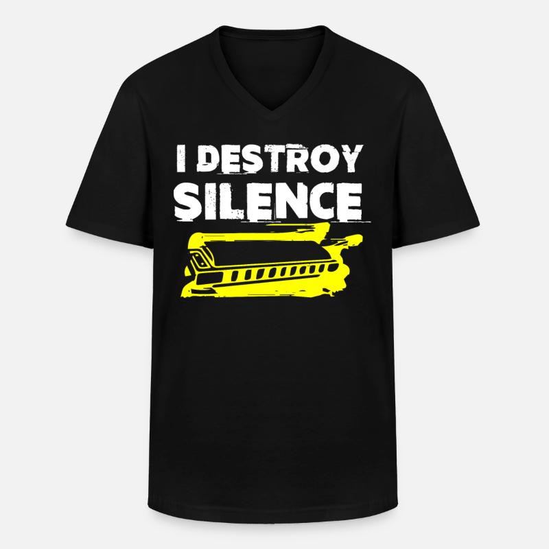 Harmonica player, Harmonica music - Men's V-Neck T-Shirt - black
