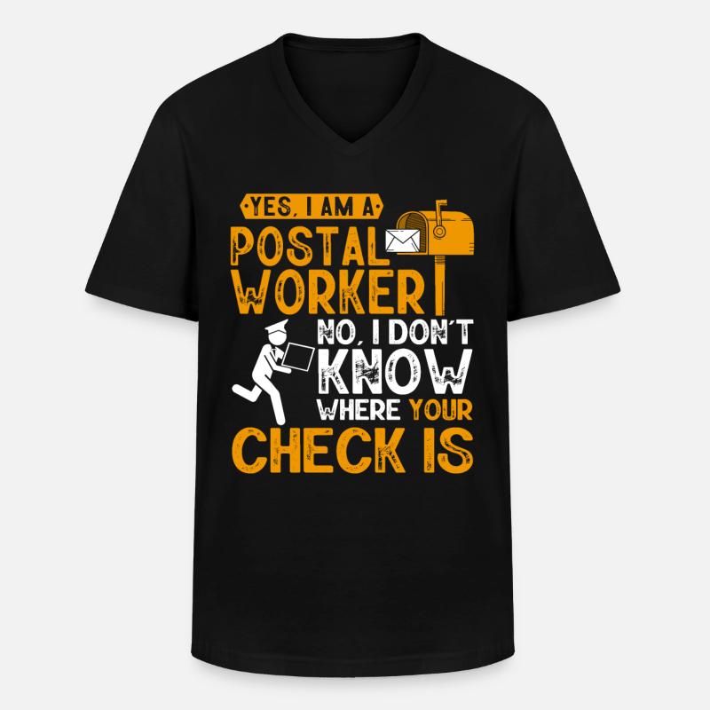 Postarbeiter, Post Mann - Männer-T-Shirt mit V-Ausschnitt - Schwarz