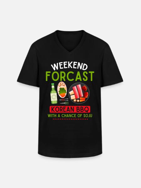 Korean BBQ, Korean - Men's V-Neck T-Shirt - black