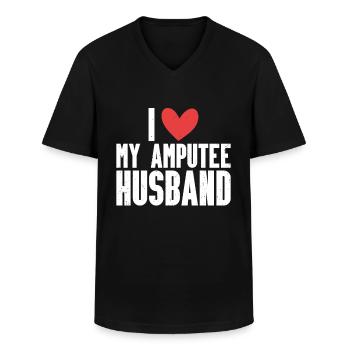 Amputation - Men's V-Neck T-Shirt - black - Front - AI Model Male 178 dark (178cm)
