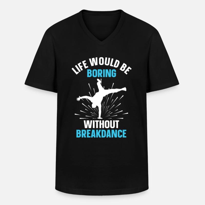 Break Dance - Männer-T-Shirt mit V-Ausschnitt - Schwarz