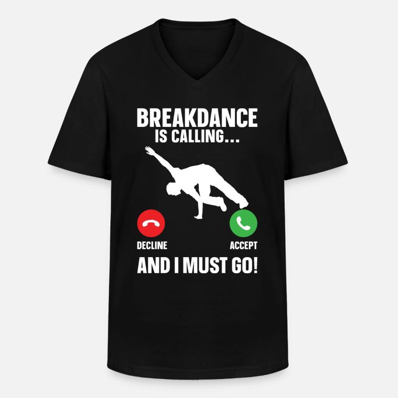 Break Dance - Männer-T-Shirt mit V-Ausschnitt - Schwarz