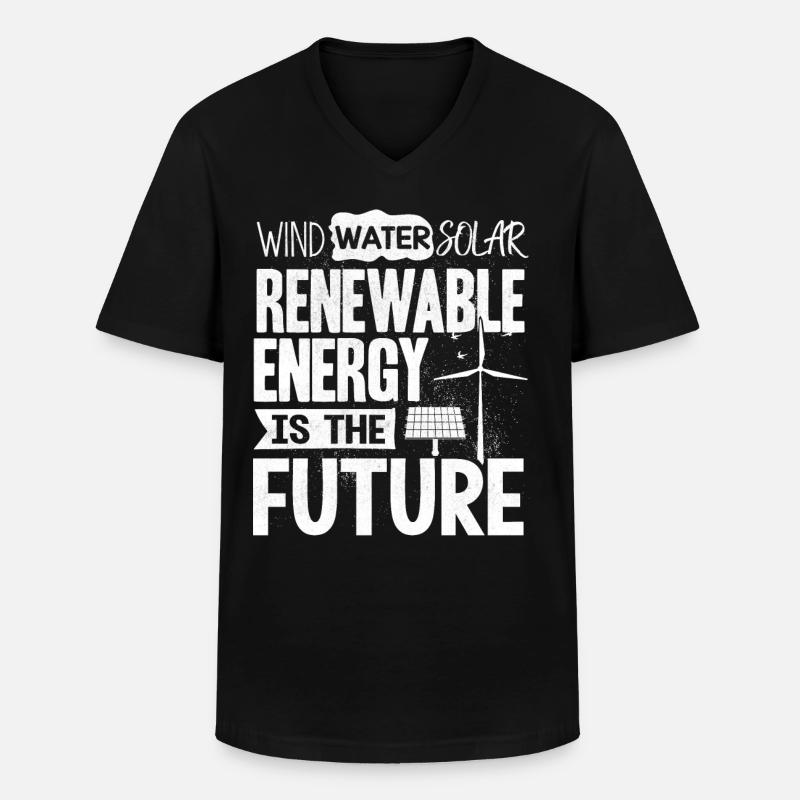 Solarenergie, Erneuerbare Energie - Männer-T-Shirt mit V-Ausschnitt - Schwarz