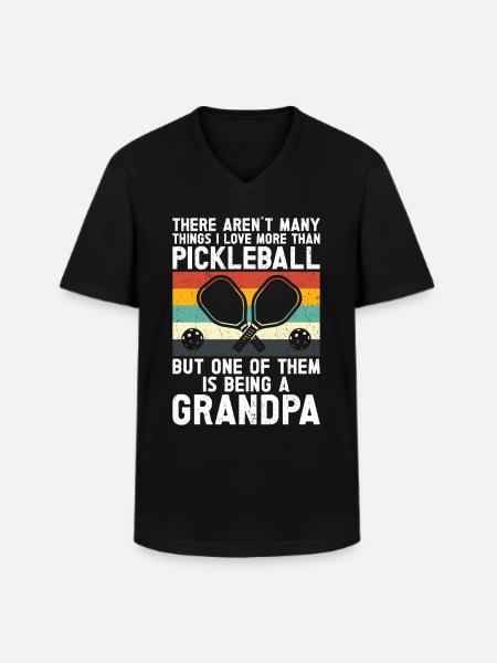 Grandpa Pickleball Paddle - Men's V-Neck T-Shirt - black