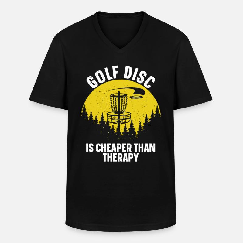 Golfscheiben-Frisbee - Männer-T-Shirt mit V-Ausschnitt - Schwarz
