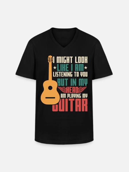 Guitar Saying - Men's V-Neck T-Shirt - black