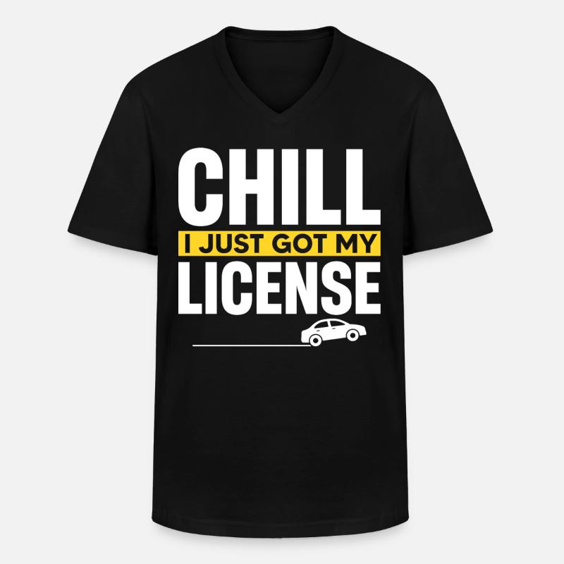Führerschein - Männer-T-Shirt mit V-Ausschnitt - Schwarz