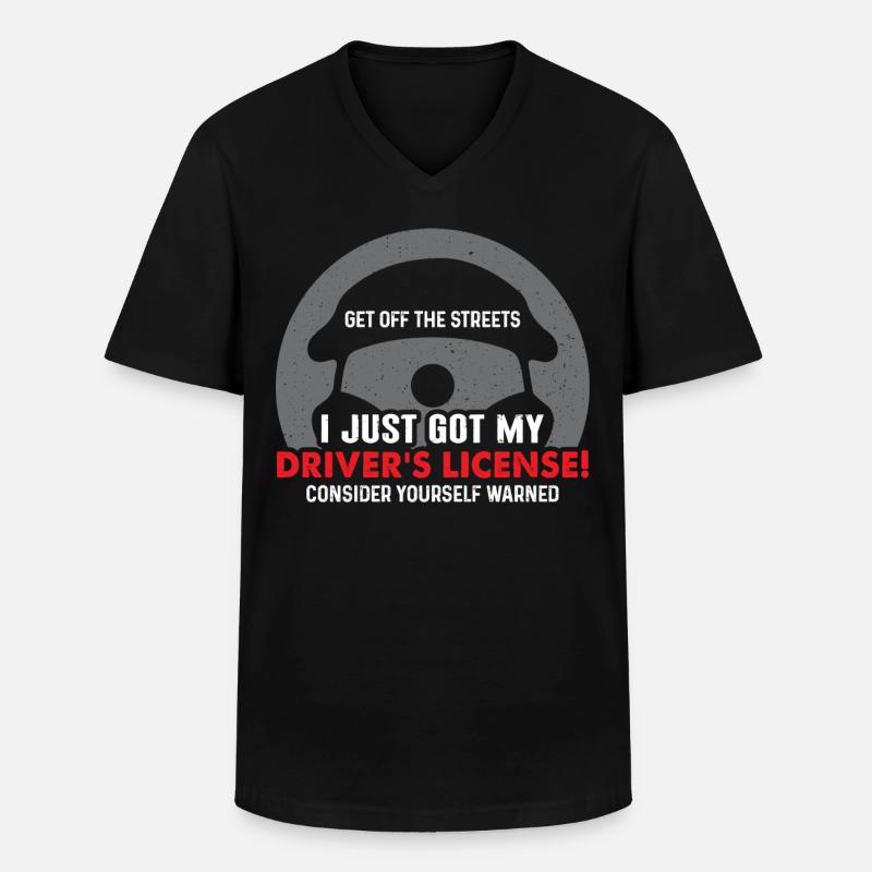 Führerschein - Männer-T-Shirt mit V-Ausschnitt - Schwarz