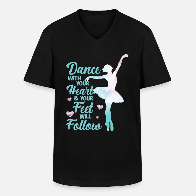 Ballett - Männer-T-Shirt mit V-Ausschnitt - Schwarz