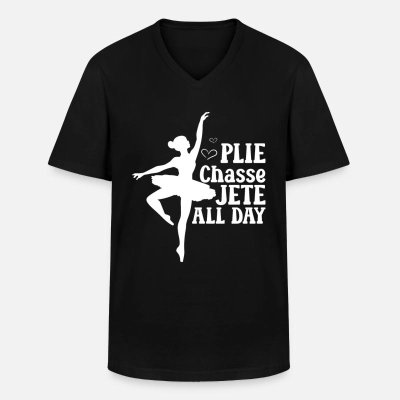 Ballett - Männer-T-Shirt mit V-Ausschnitt - Schwarz