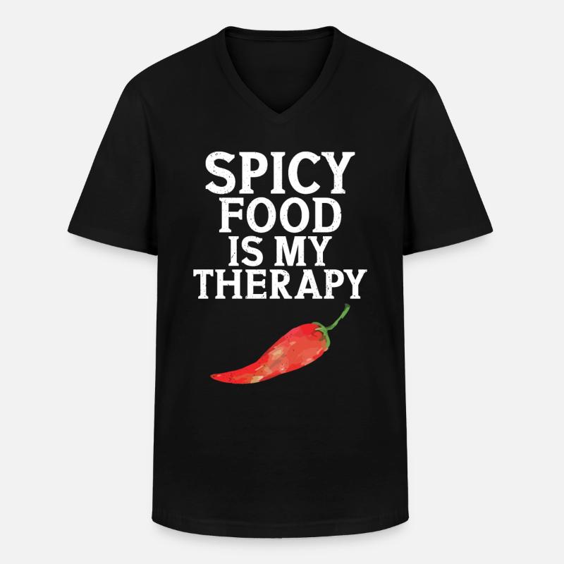 Chili-Pfeffer - Männer-T-Shirt mit V-Ausschnitt - Schwarz