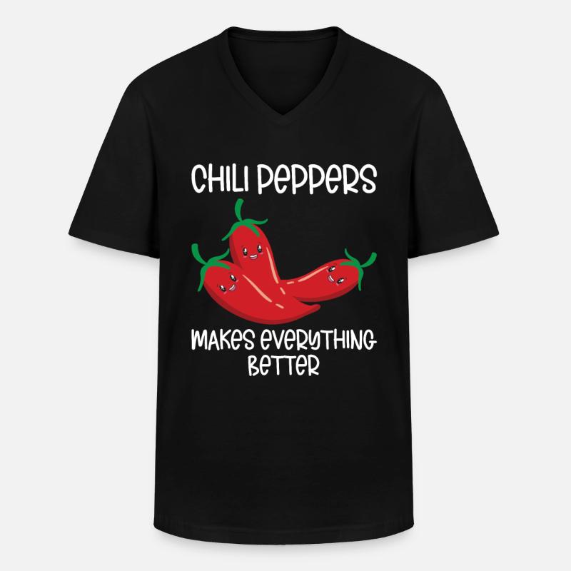 Chili-Pfeffer - Männer-T-Shirt mit V-Ausschnitt - Schwarz