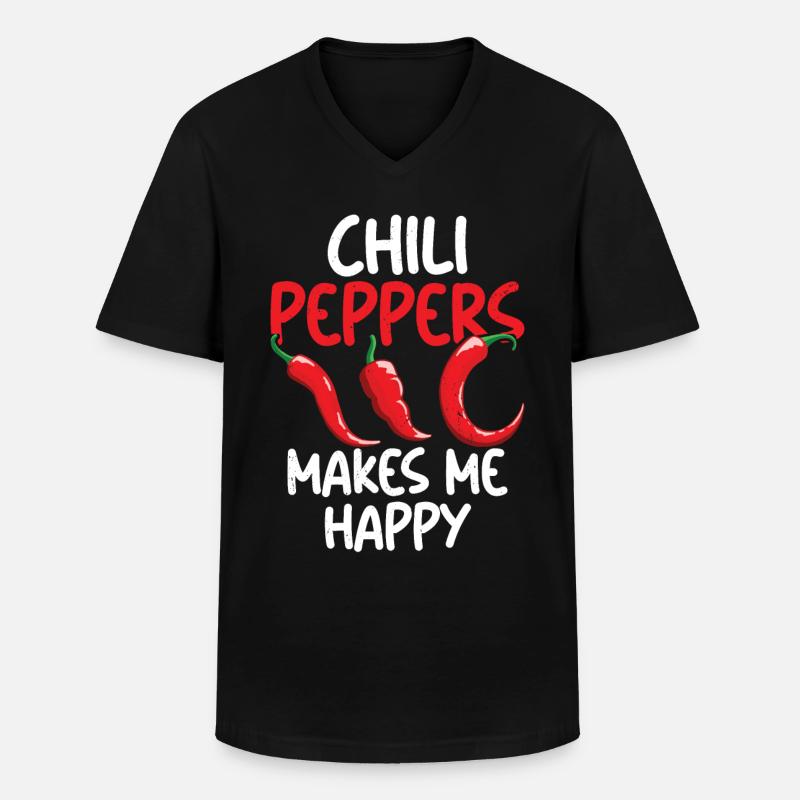 Chili-Pfeffer - Männer-T-Shirt mit V-Ausschnitt - Schwarz