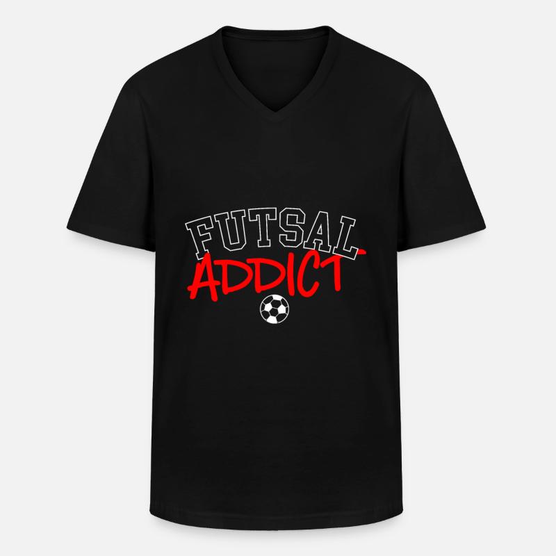 Futsal -Spieler, Futsal - Männer-T-Shirt mit V-Ausschnitt - Schwarz
