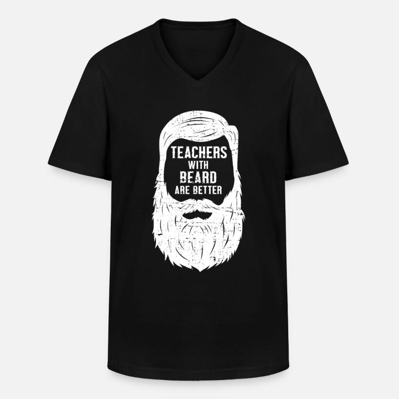Bärtiger Lehrer - Männer-T-Shirt mit V-Ausschnitt - Schwarz