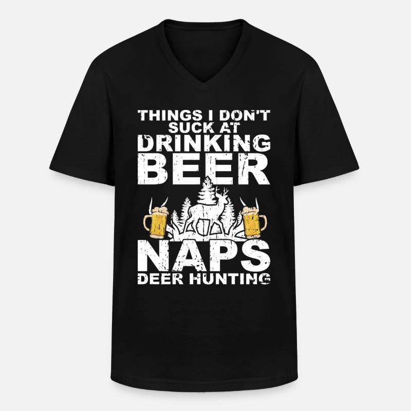 Jagd Und Bier - Männer-T-Shirt mit V-Ausschnitt - Schwarz
