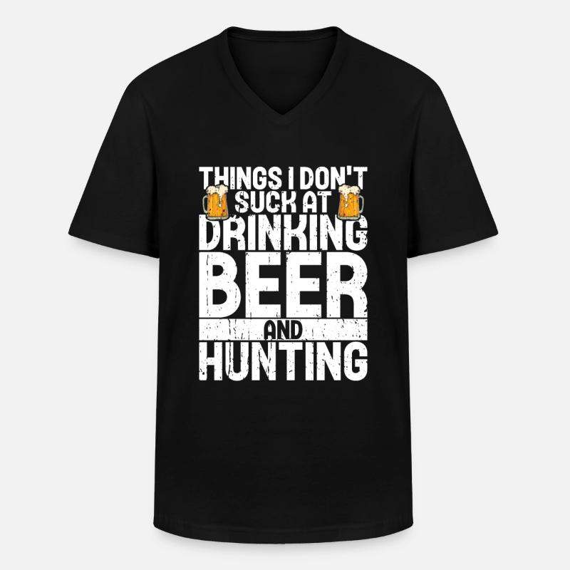 Jagd Und Bier - Männer-T-Shirt mit V-Ausschnitt - Schwarz