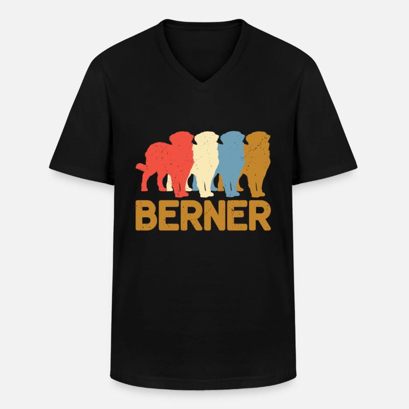 Berner - Männer-T-Shirt mit V-Ausschnitt - Schwarz