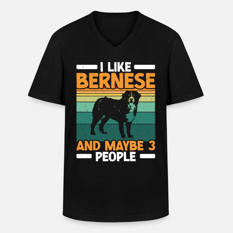 Berner - Männer-T-Shirt mit V-Ausschnitt - Schwarz