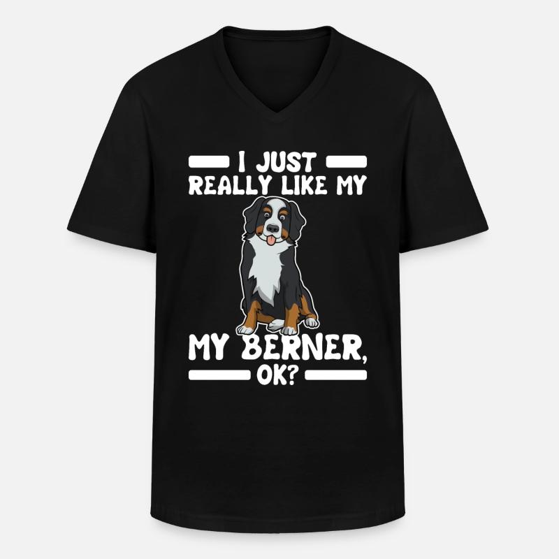 Berner - Männer-T-Shirt mit V-Ausschnitt - Schwarz