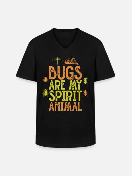 Insecte - T-shirt col V Homme - noir