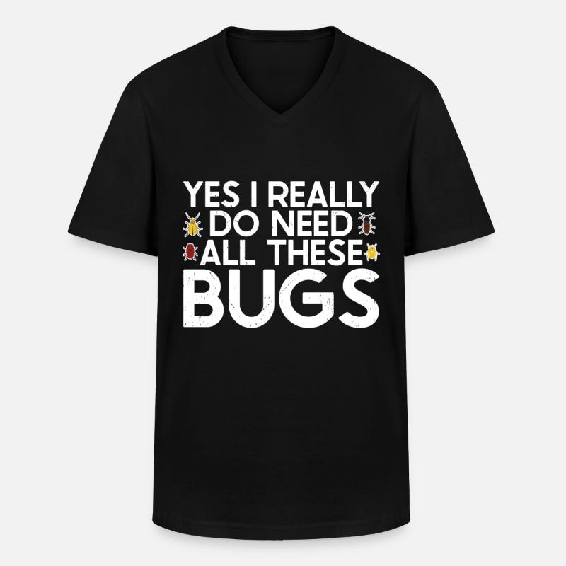 Insekt - Männer-T-Shirt mit V-Ausschnitt - Schwarz